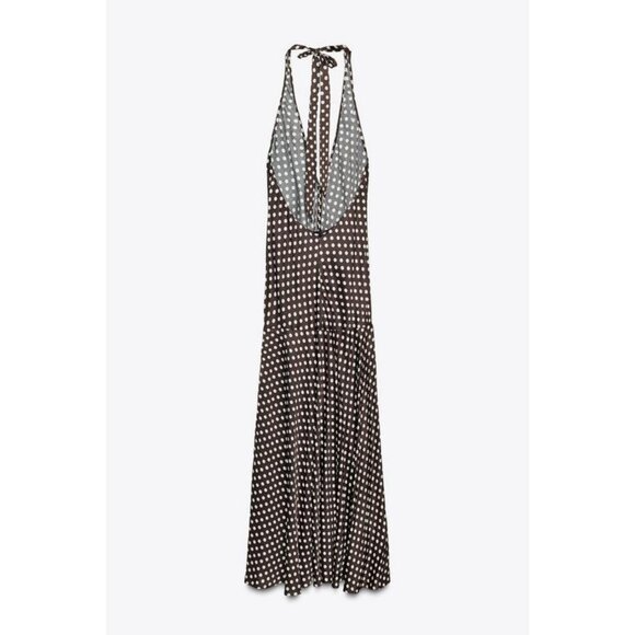 ZARA ZW COLLECTION HALTER POLKA DOT DRESS - Picture 9 of 10